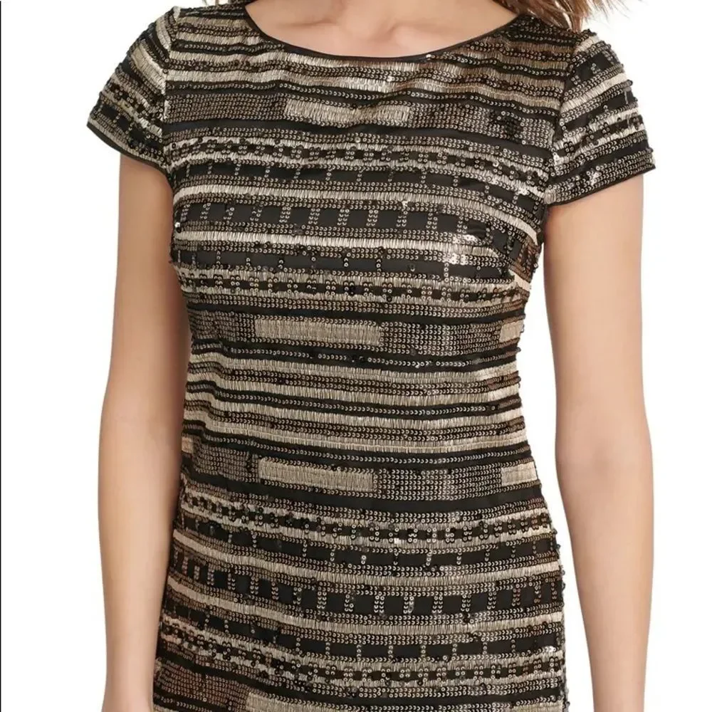 Vince Camuto Beaded Cocktail Dress size 6 - Picture 3 of 14